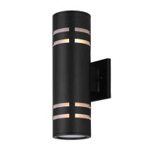 Fixture Perfect OL310-BK - Cut Cylinder Round 2 Light Outdoor Lantern, Black Finish