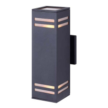Fixture Perfect OL410-BK - Cut Square Cylinder 2 Light Outdoor Lantern, Black Finish