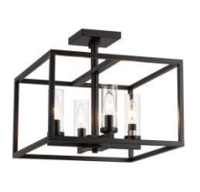 Fixture Perfect SF100-BK - Black Cage Semi Flushmount