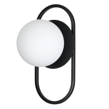 Dainolite BUR-121W-MB-WH - 1 Light Matte Black Wall Sconce w/ Opal Glass