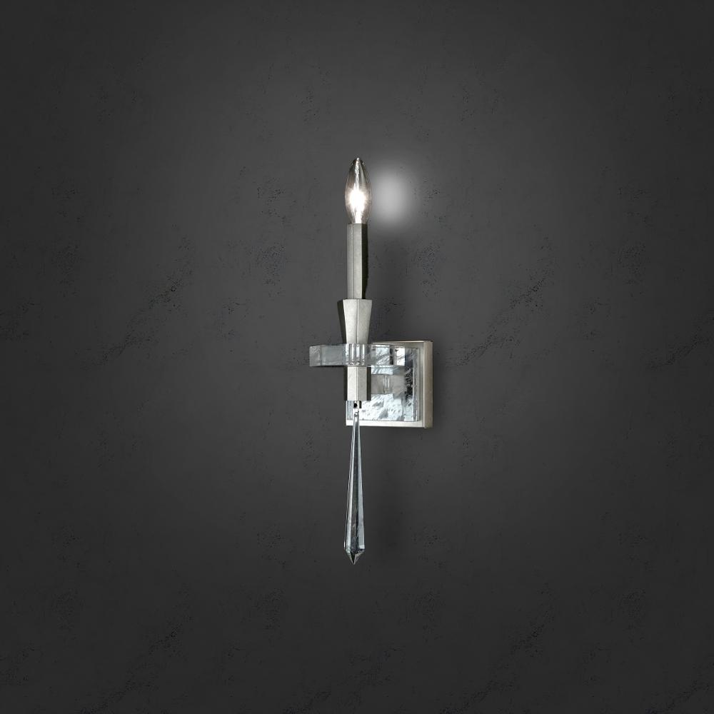 Amadeus 1 Light 120V Wall Sconce in French Gold with Optic Haze Quartz