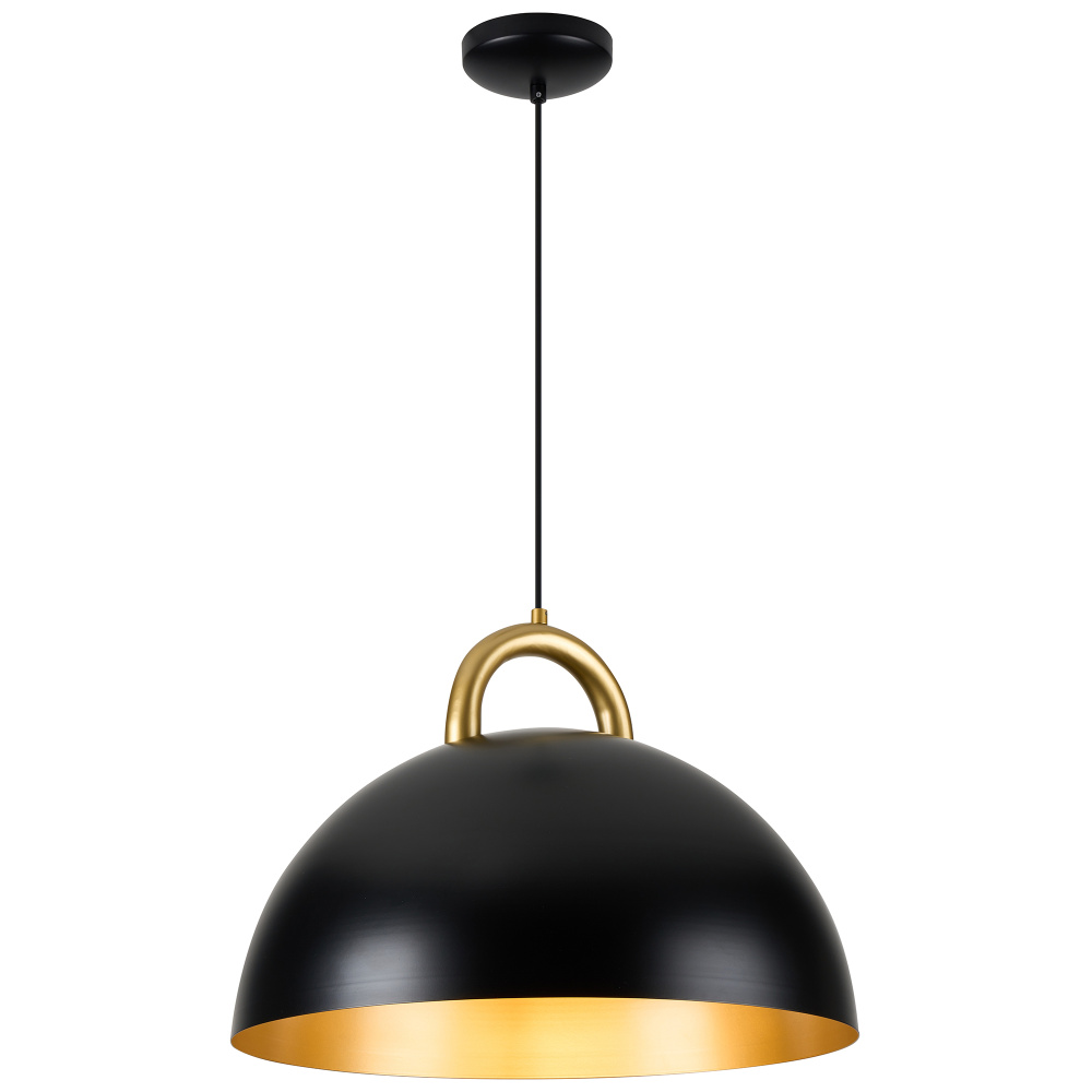 Pantheon-1-Light Pendant-15.75&#34;-Black/Rust Brass