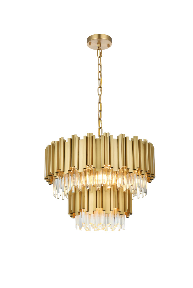 Pendant D24&#34;H19&#34;L6 Satin Gold
