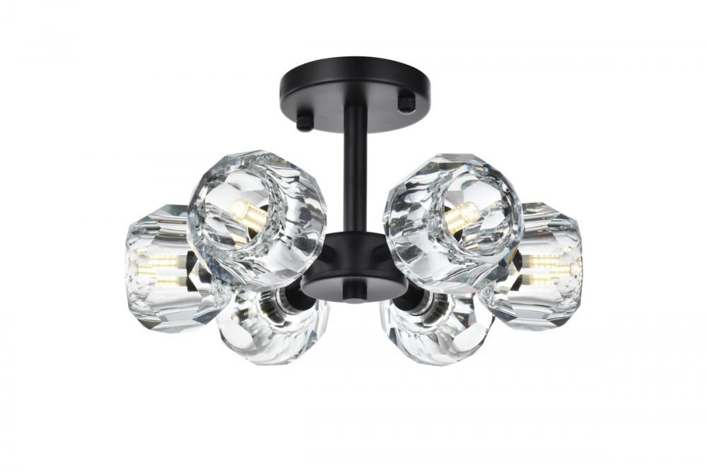 Eren Flush Mount D14&#34; H7&#34; L6 Black
