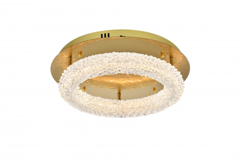 Bowen Flush Mount D18&#39;&#39; H5.5&#39;&#39; LED 20W DIM 3CCT  Satin Gold