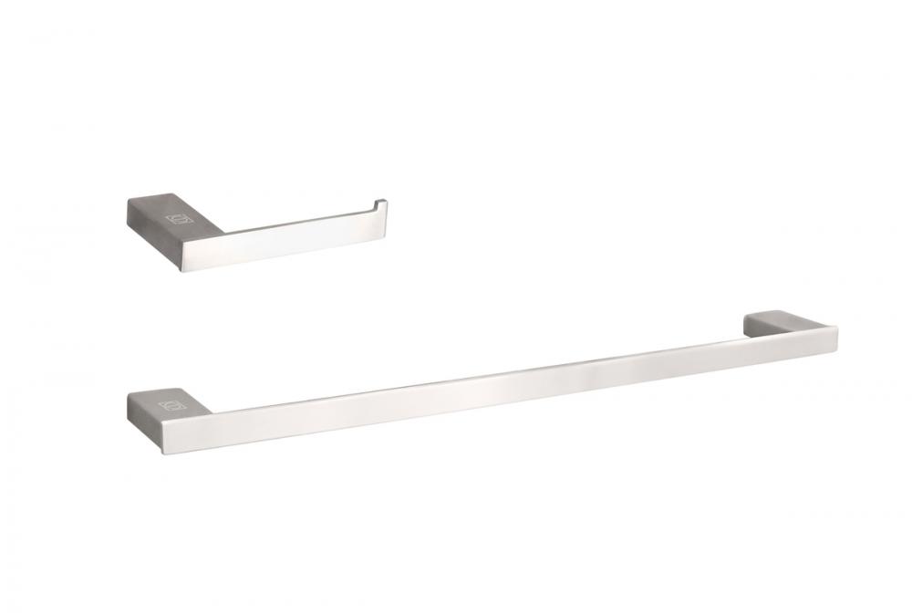 Bathroom hardware set 24&#34;x2.9&#34;+7&#34;x2.9&#34; brushed nickel