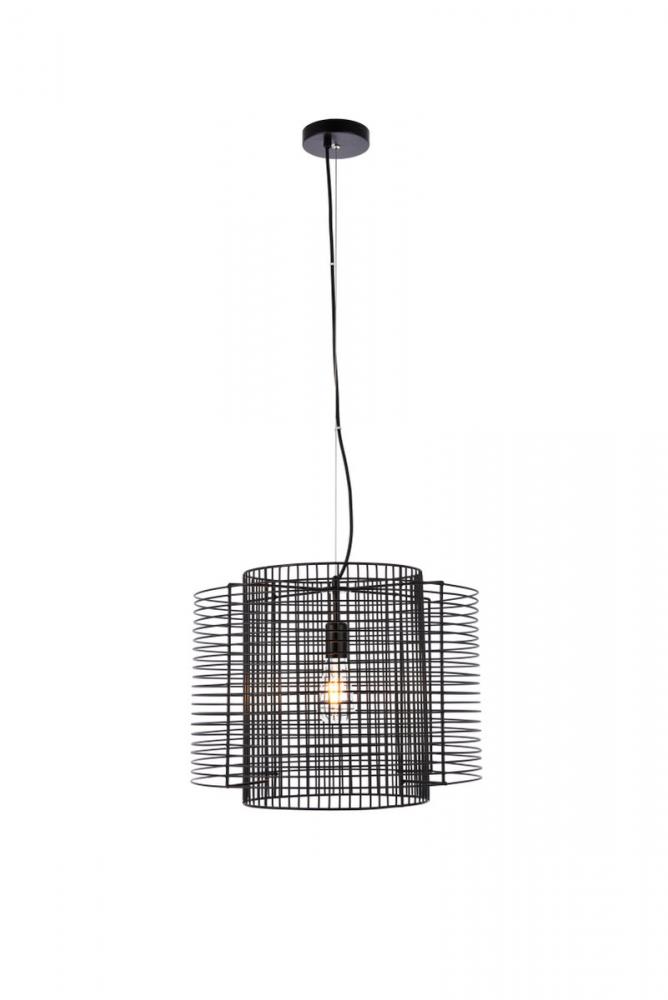 Deleon Pendant Lamp D18.5&#34;H14.6&#34; Black