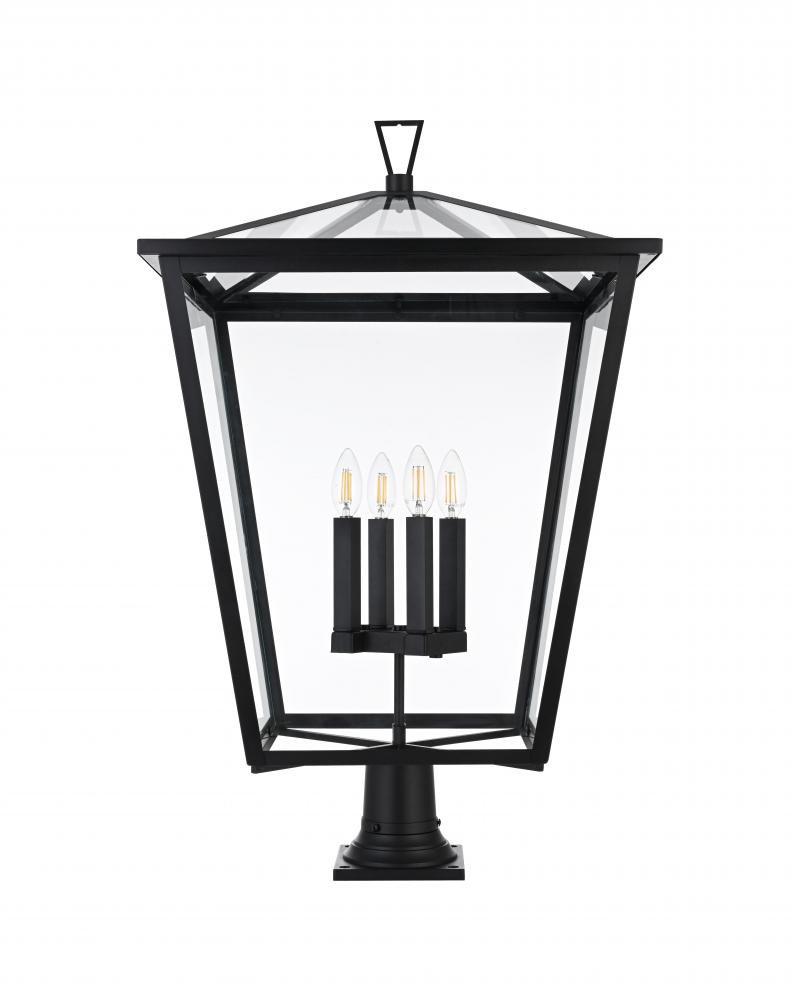 Outdoor Pole Light L20&#34; W20&#34; H32.5&#34; L4 Black