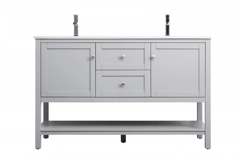 Vanity Cabinet 2dr 2dw W54&#34;D21.5&#34;H35&#34; Grey