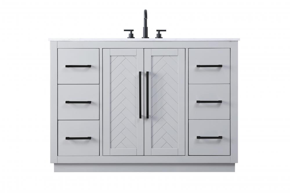 Vanity Cabinet 2Dr 6Dw W48&#34;xD21.5&#34;xH34&#34; Grey
