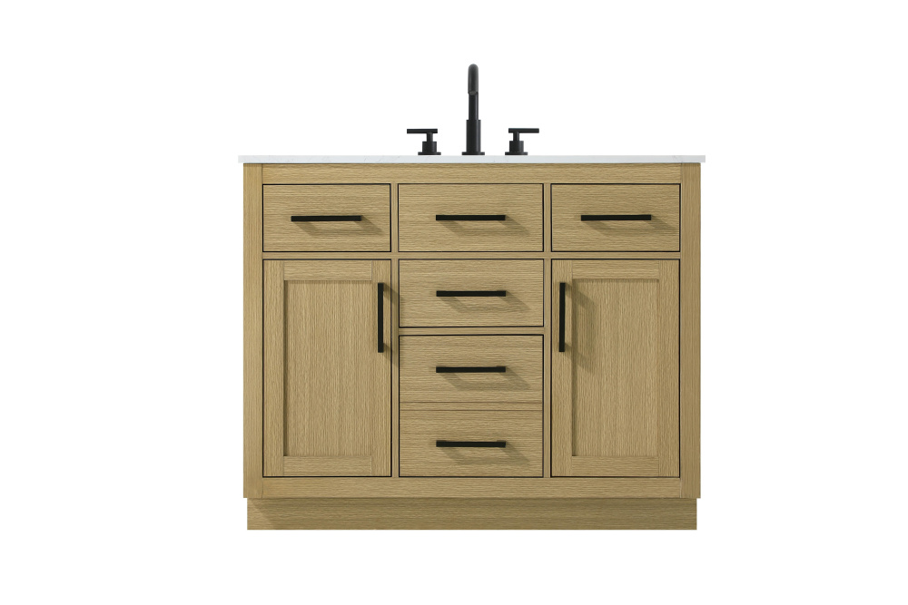 Vanity Cabinet 2Dr5Dw 42&#34;W x 22&#34;D x 35&#39;&#39;H Honey Brown