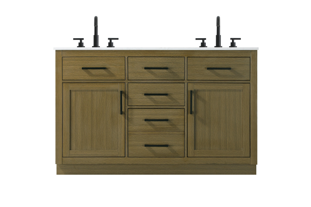Vanity Cabinet 2Dr5Dw 54&#34;W x 22&#34;D x 35&#39;&#39;H Chestnut Brown