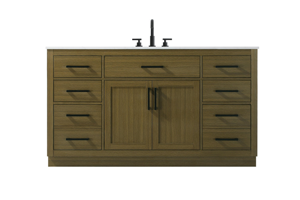 Vanity Cabinet 2Dr7Dw 60&#34;W x 22&#34;D x 35&#39;&#39;H Chestnut Brown