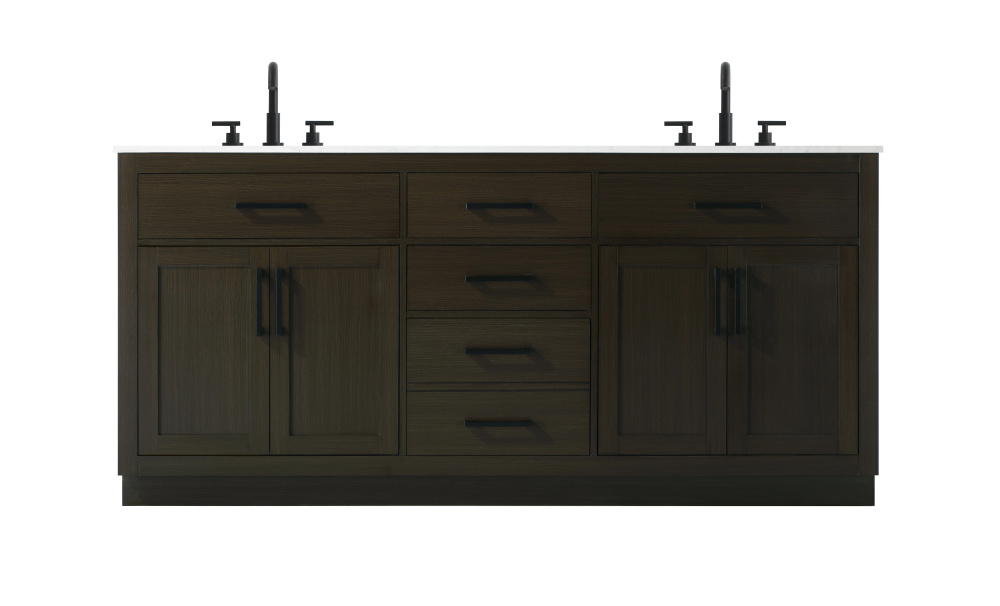 Vanity Cabinet 4Dr5Dw 72&#34;W x 22&#34;D x 35&#39;&#39;H Mocha Brown