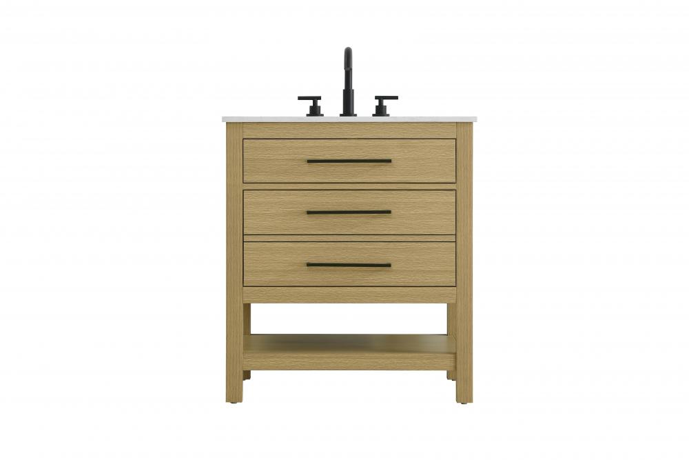 Vanity Cabinet 2DW 30&#34;W x 22&#34;D x 34&#34;H Honey Brown