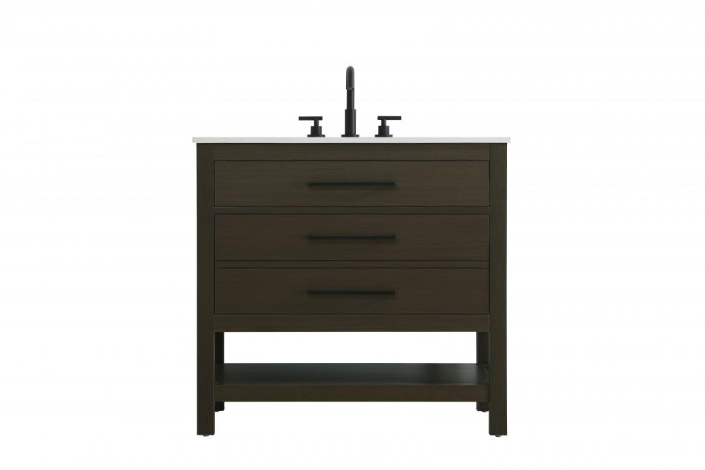 Vanity Cabinet 2DW 36&#34;W x 22&#34;D x 34&#34;H Mocha Brown