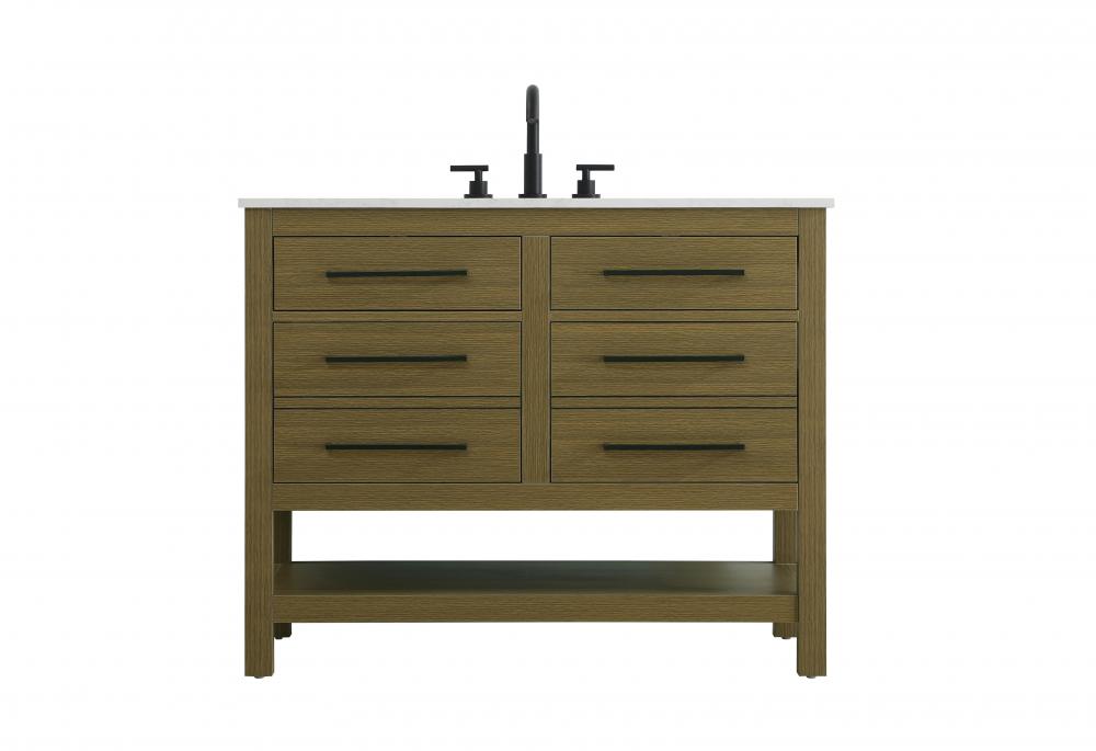Vanity Cabinet 4DW 42&#34;W x 22&#34;D x 34&#34;H Chestnut Brown