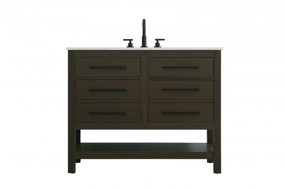 Vanity Cabinet 4DW 42&#34;W x 22&#34;D x 34&#34;H Mocha Brown