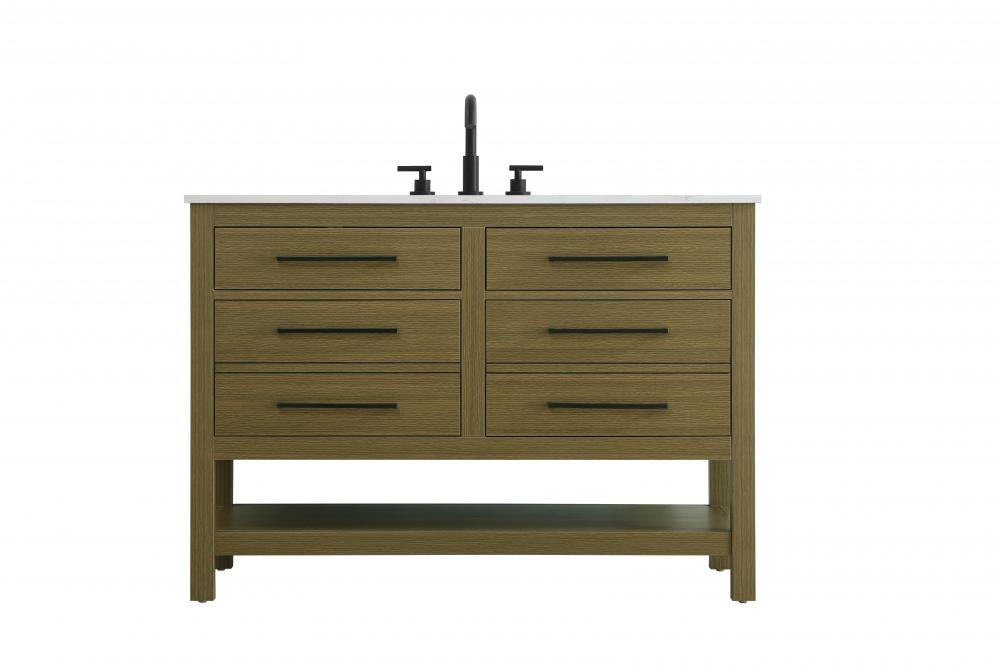 Vanity Cabinet 4DW 48&#34;W x 22&#34;D x 34&#34;H Chestnut Brown