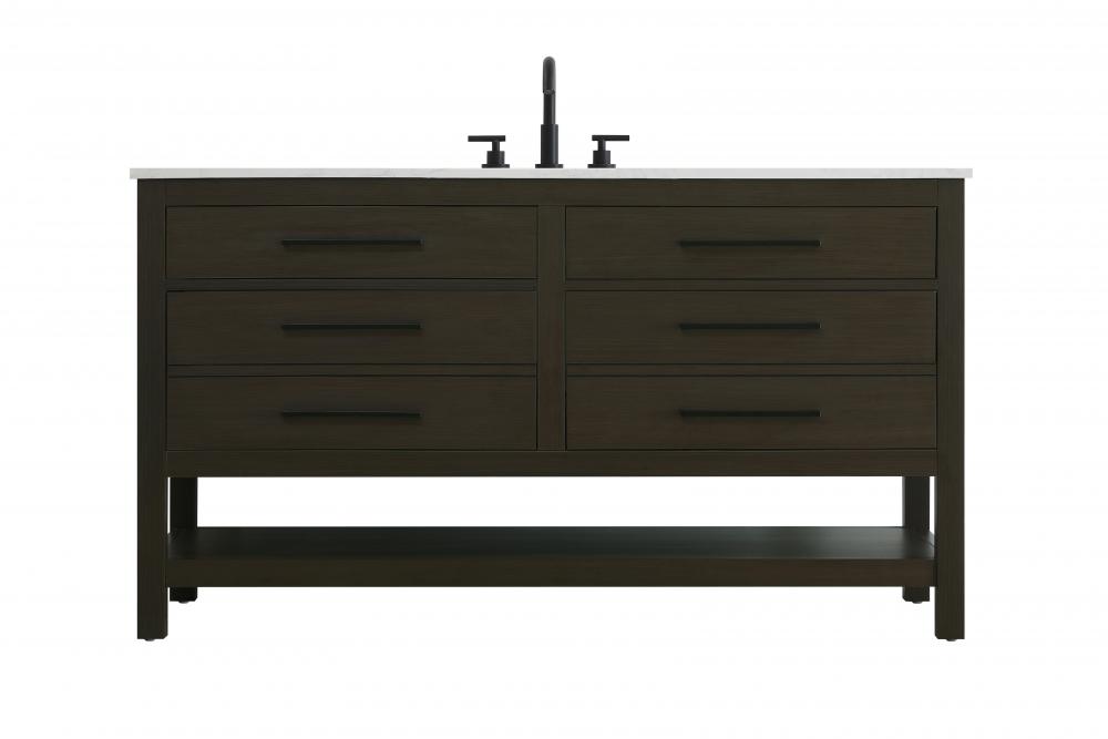 Vanity Cabinet 4DW 60&#34;W x 22&#34;D x 34&#34;H Mocha Brown