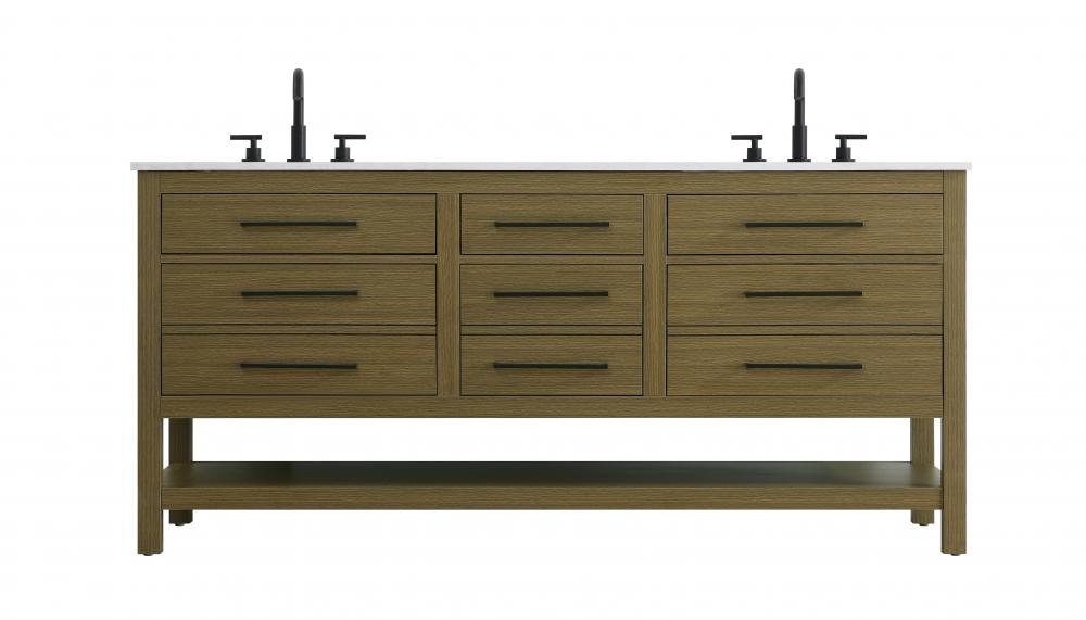 Vanity Cabinet 6Dw 72&#34;W x 22&#34;D x 34&#34;H Chestnut Brown