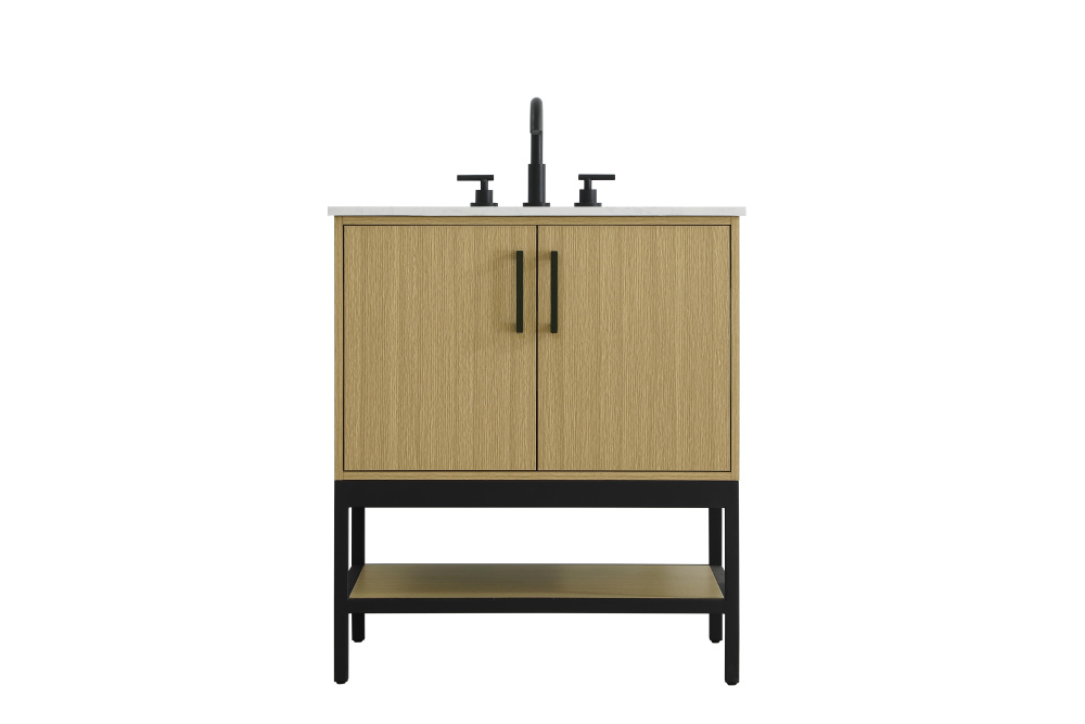 Vanity Cabinet 2Dr 30&#34;x22&#34;x34&#34; Honey Brown