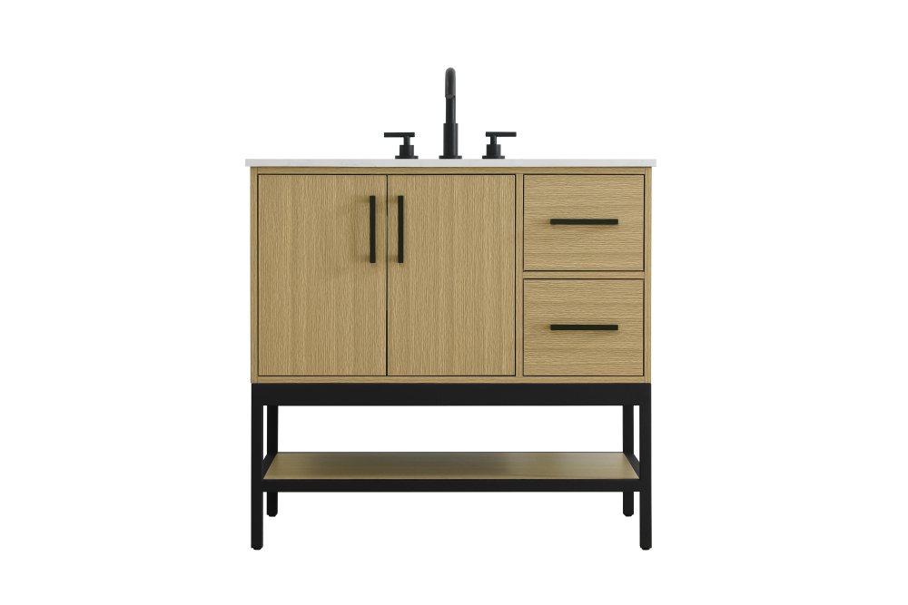 Vanity Cabinet 2Dr2Dw 36&#34;x22&#34;x34&#34; Honey Brown