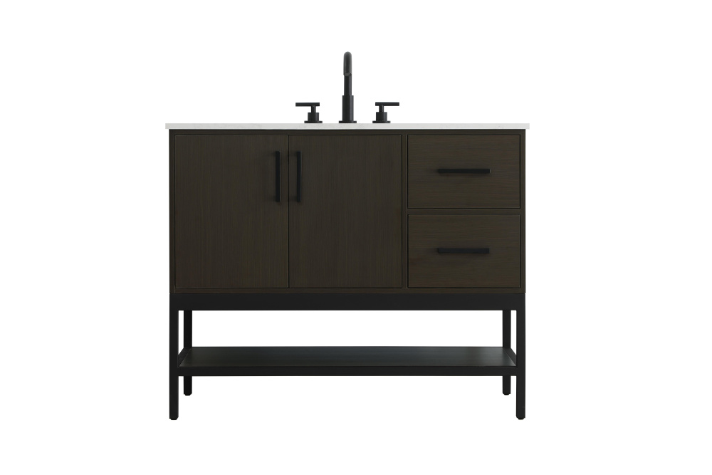 Vanity Cabinet 2Dr2Dw 42&#34;x22&#34;x34&#34; Mocha Brown