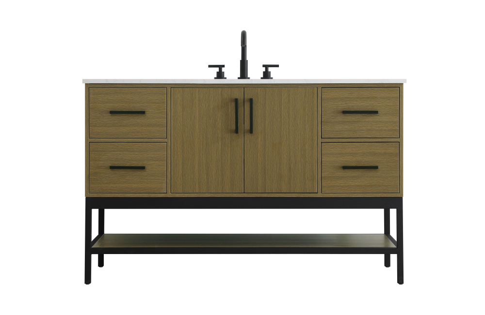 Vanity Cabinet 2Dr4Dw 54&#34;x22&#34;x34&#34; Chestnut Brown