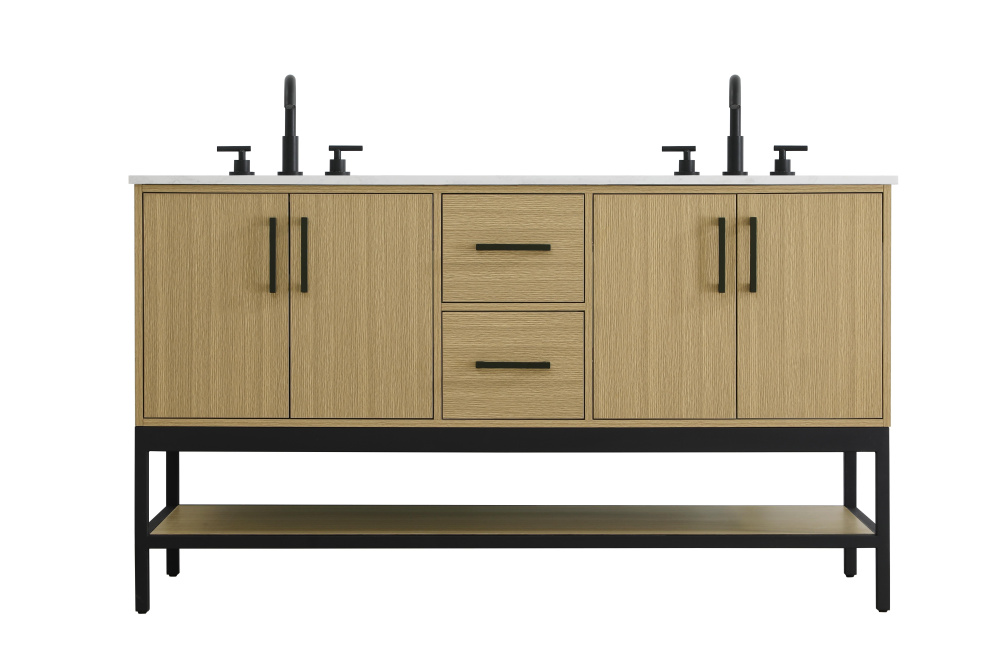 Vanity Cabinet 4Dr2Dw 60&#34;x22&#34;x34&#34; Honey Brown