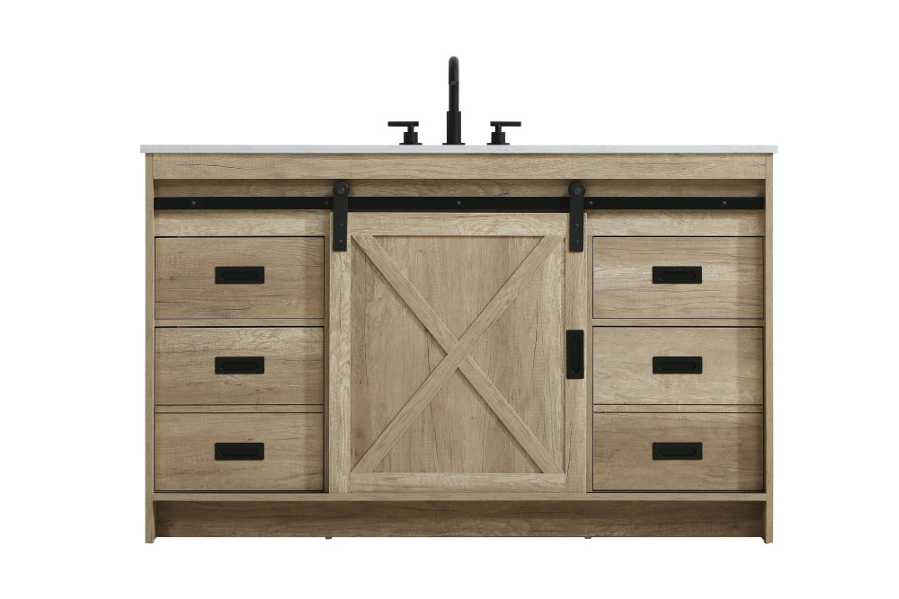 Vanity Cabinet 1Dr 4Dw 54&#39;&#39;x34&#39;&#39;x22&#39;&#39; Natural Oak