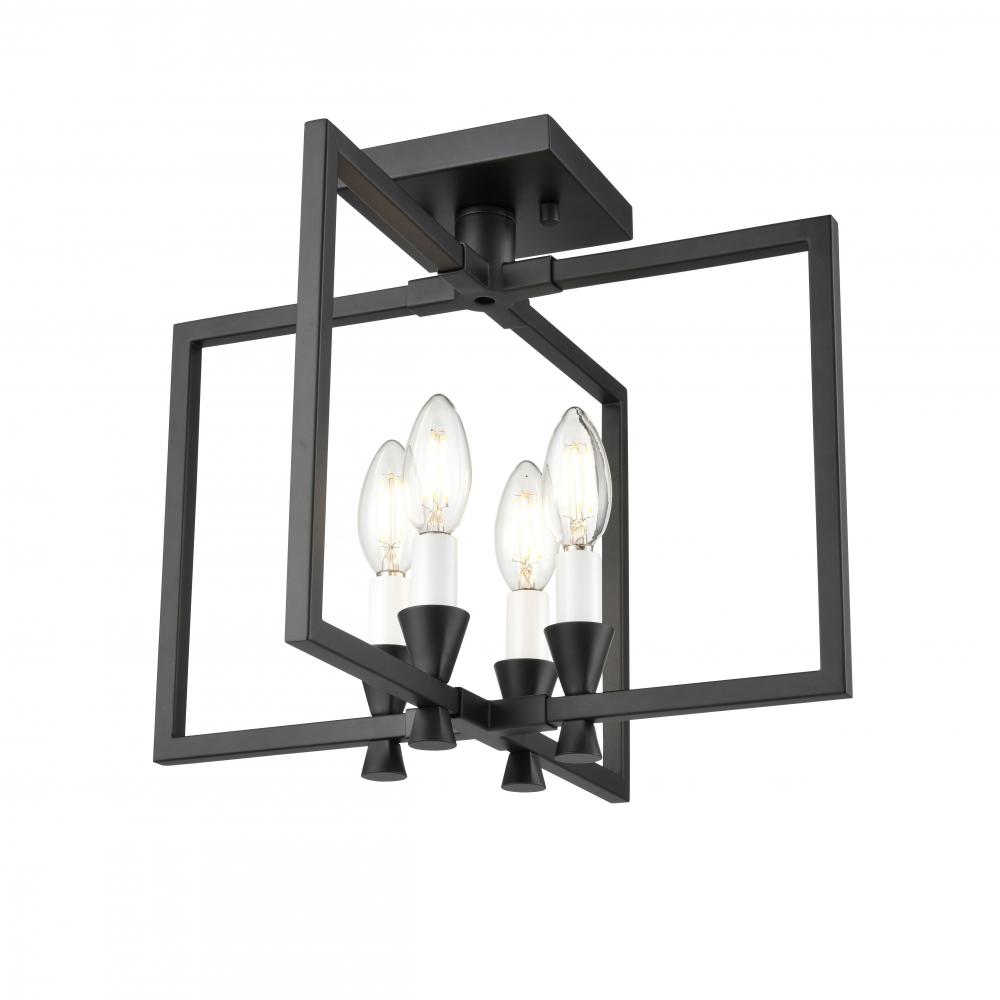 Carisbrooke 15&#34; Semi-flush, Black