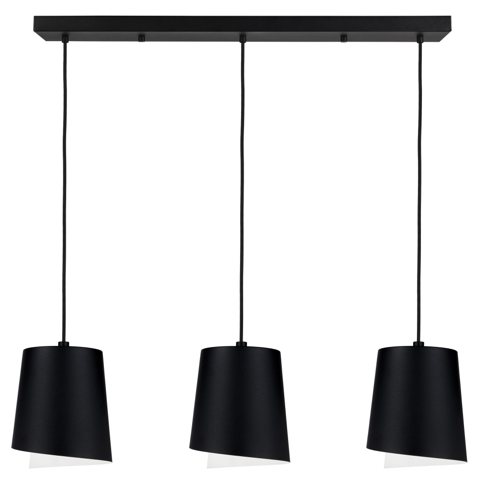 3 LT Linear Pendant w/ Black Finish & Black w/ White Interior Shade